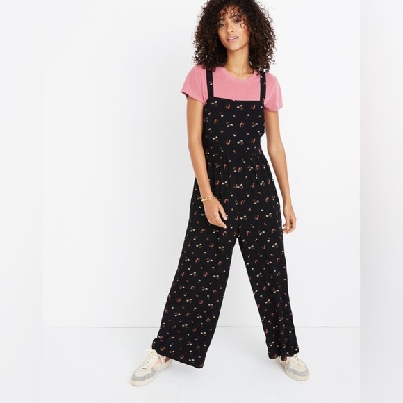 Madewell Smocked Crop Jumpsuit in Flower Toss 47312 - Picture 15 of 16